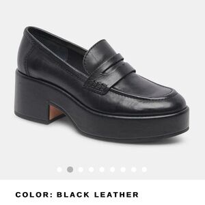 Dolce Vita Black Leather Platform Loafers